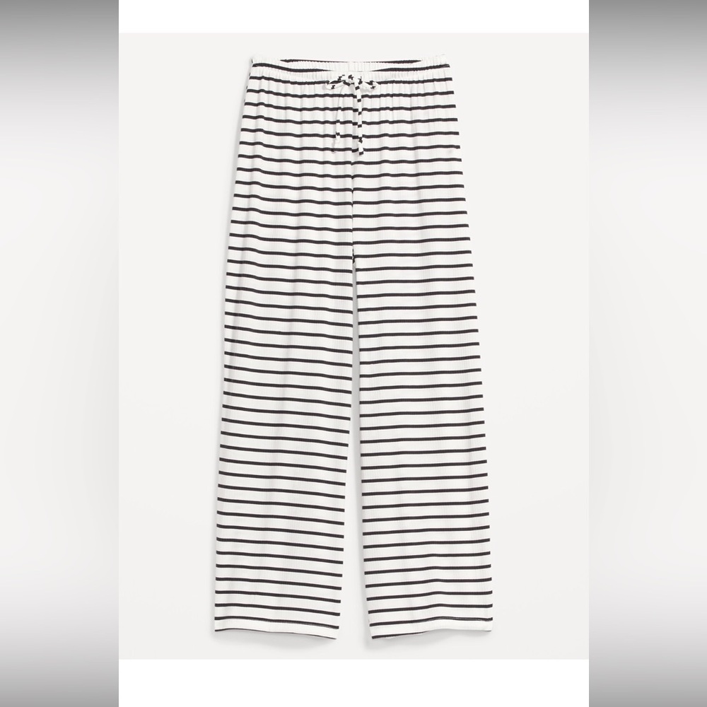 Black and White Striped Pajama Pants